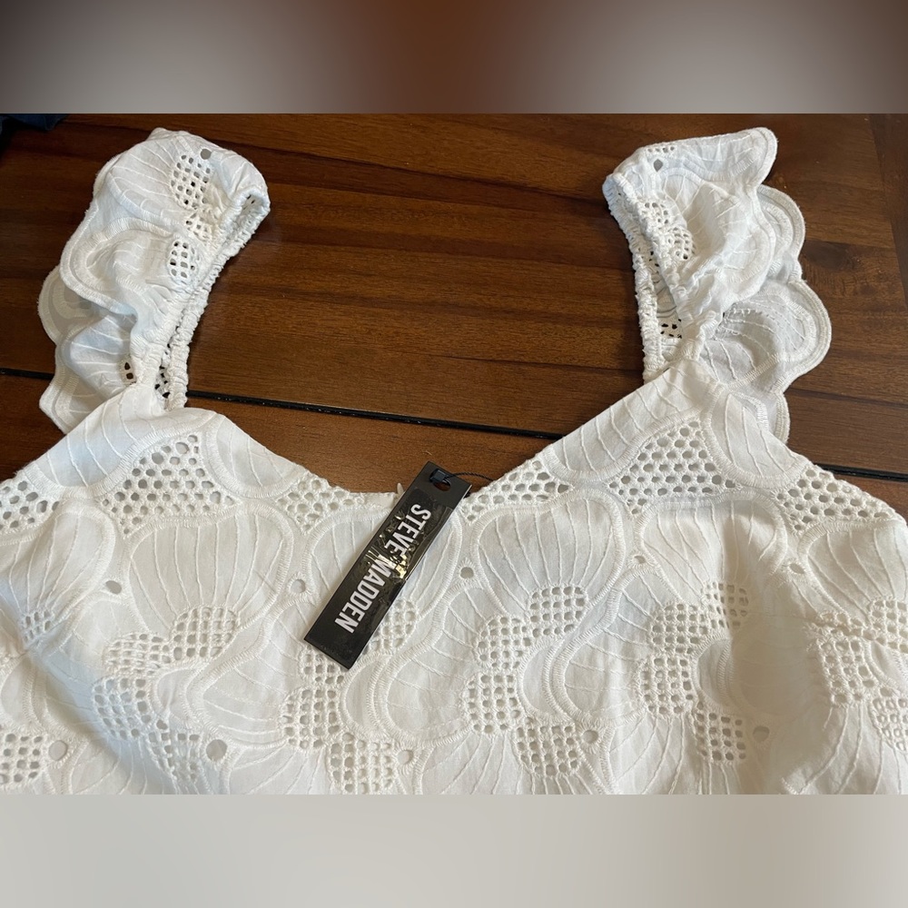Steve Madden White Eyelet Mini Dress - Picture 12 of 15